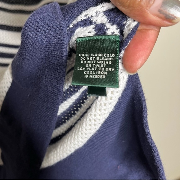 LRL Ralph Lauren Active Navy/White  Mesh Long Sleeve Tunic Size 1X - Picture 3 of 10